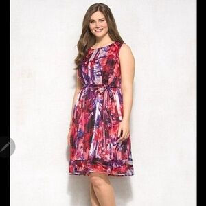 Luxe by Carmen Marc Valvo Floral Dress - 18W - EUC
